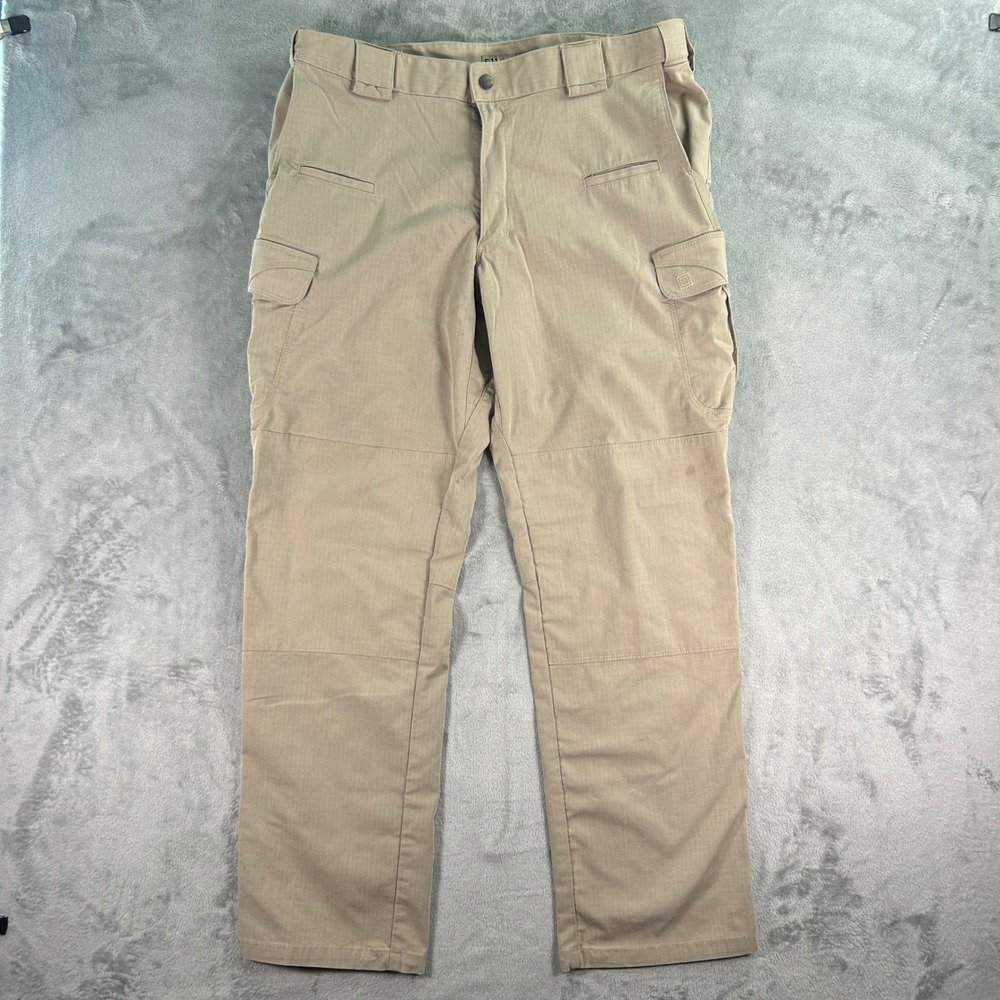 5.11 Tactical Mens Cargo Pants 38x32 Khaki Tan Ripstop Work Outdoor Straight Leg